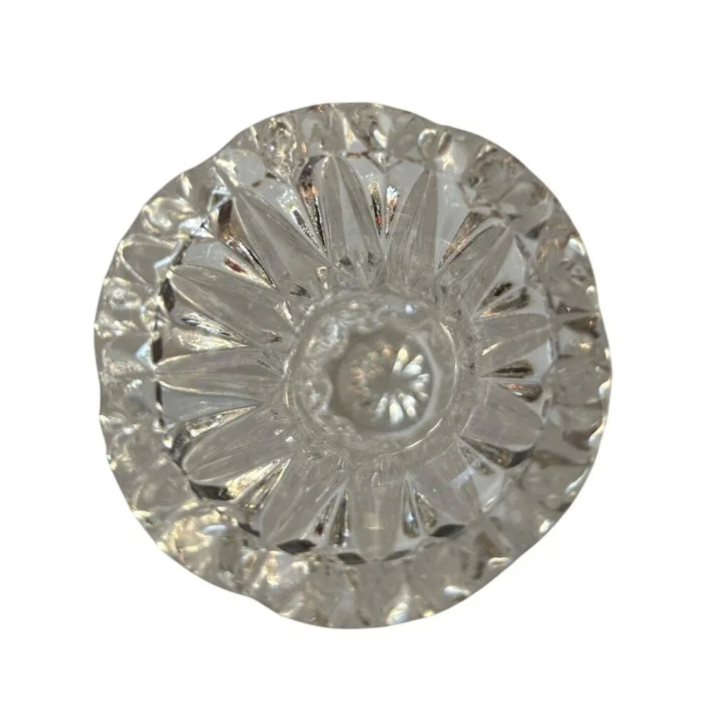 Vintage Crystal Glass Bud Vase With Intricate Cut Design - Picture 5 of 7